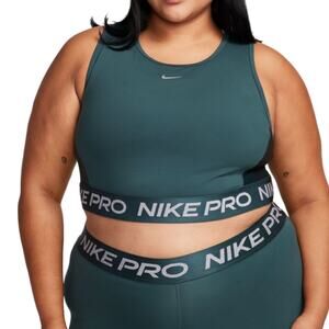 Nike Plus Size Dri-fit Cropped Tank Top Deep Jungle/metallic Silver 3X